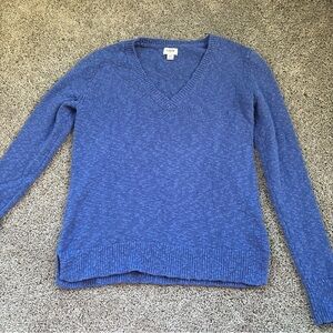J. Crew Periwinkle Blue V-Neck Knit Sweater Size Extra Small